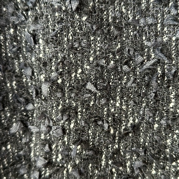 Elie Tahari Black Tweed Button-Up Blazer W/ Fringe Trim Sz Medium - Picture 7 of 16